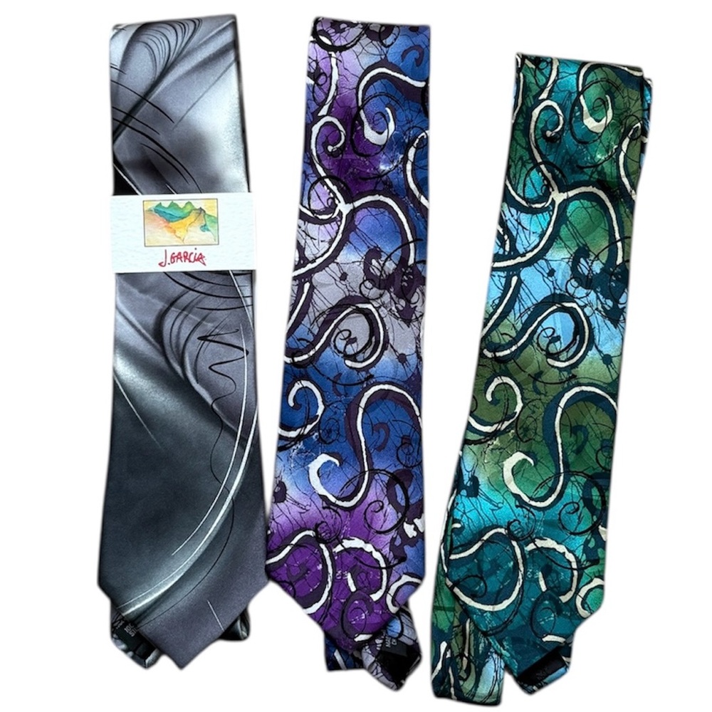 J. Garcia Artistic Ties Lot of Three